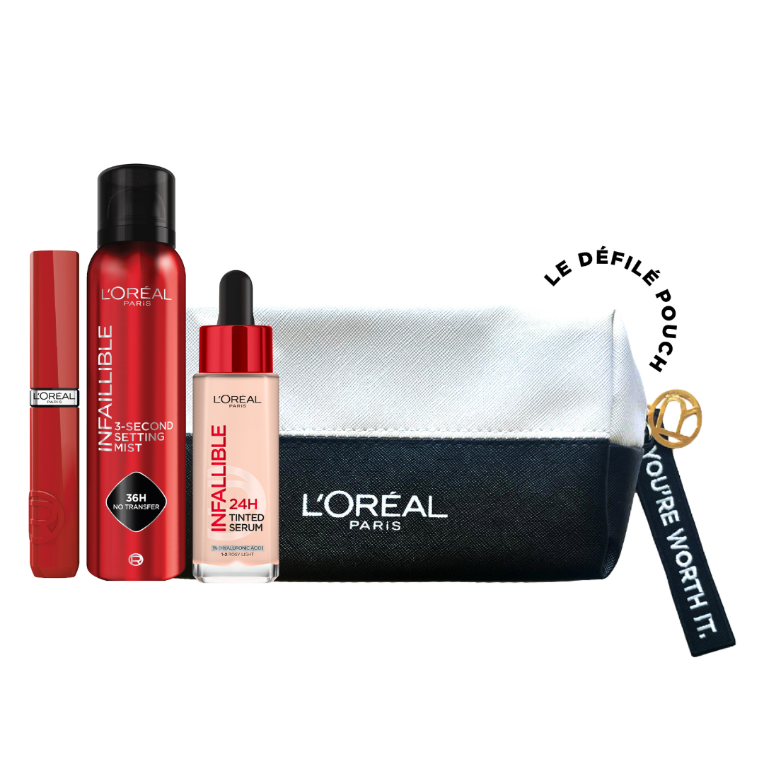 Infallible Tinted Serum + Setting Spray + Laque Resistance + FREE Pouch