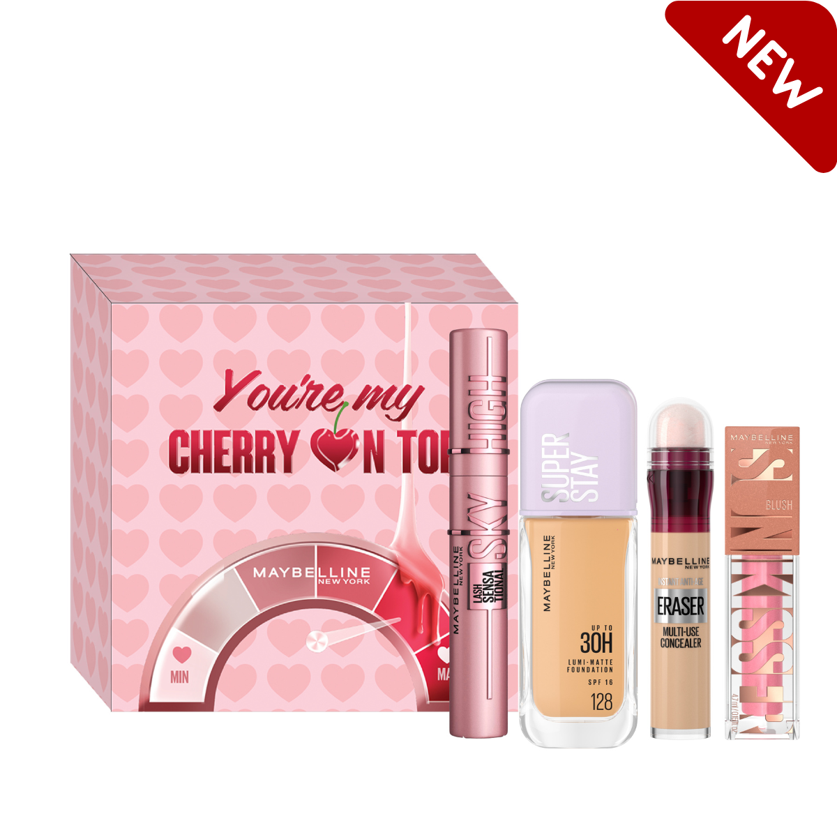 Lumi Matte Foundation + Sky High Mascara + Sunkisser Liquid Blush + Instant Age Rewind Concealer + FREE Valetine's Box At 30% OFF