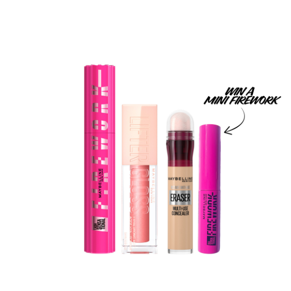 Lash Sensational Firework Mascara  + Lifter Gloss Lip Gloss Makeup  + Instant Age Rewind Eraser + FREE Mini Firework Mascara At 20% OFF