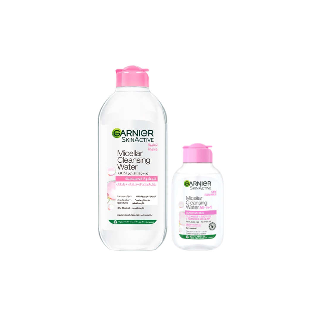 Micellar Water Facial Cleanser Pink 400ml + Micellar Water Facial Cleanser Pink 100ml At 15% OFF