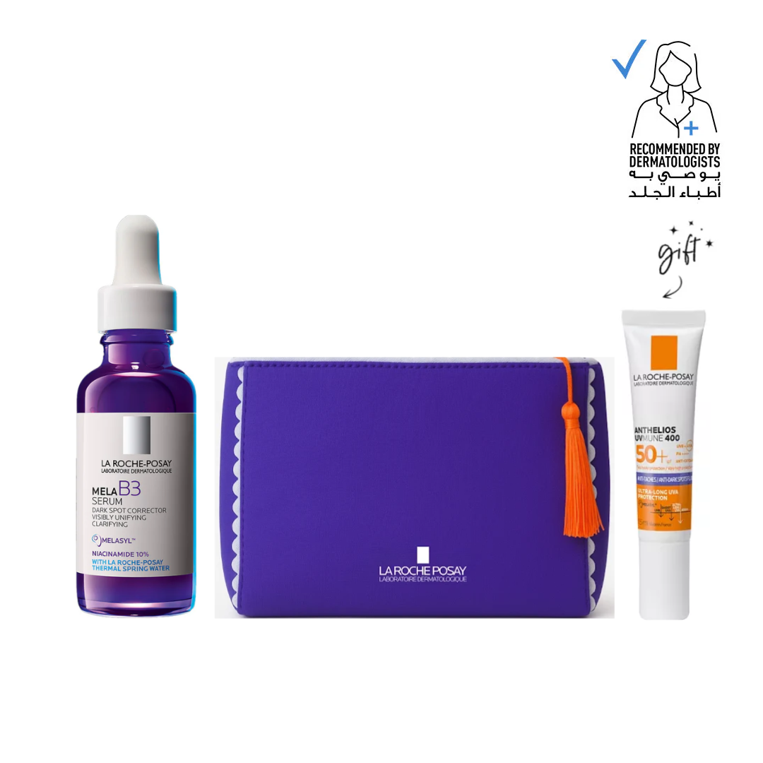 Mela B3 Dark Spot Serum + FREE Anthelios 15 ML & Pouch