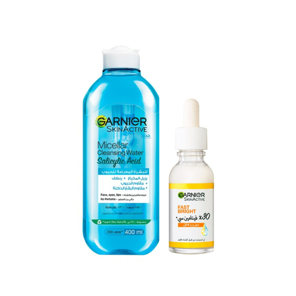 Micellar Water Facial Anti-Acne Cleanser+ Fast Bright Day Serum At 15% OFF