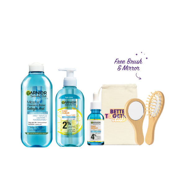 Fast Clear Serum + Micellar Water + Gel Wash + FREE Mirror & Brush Set At 15% OFF