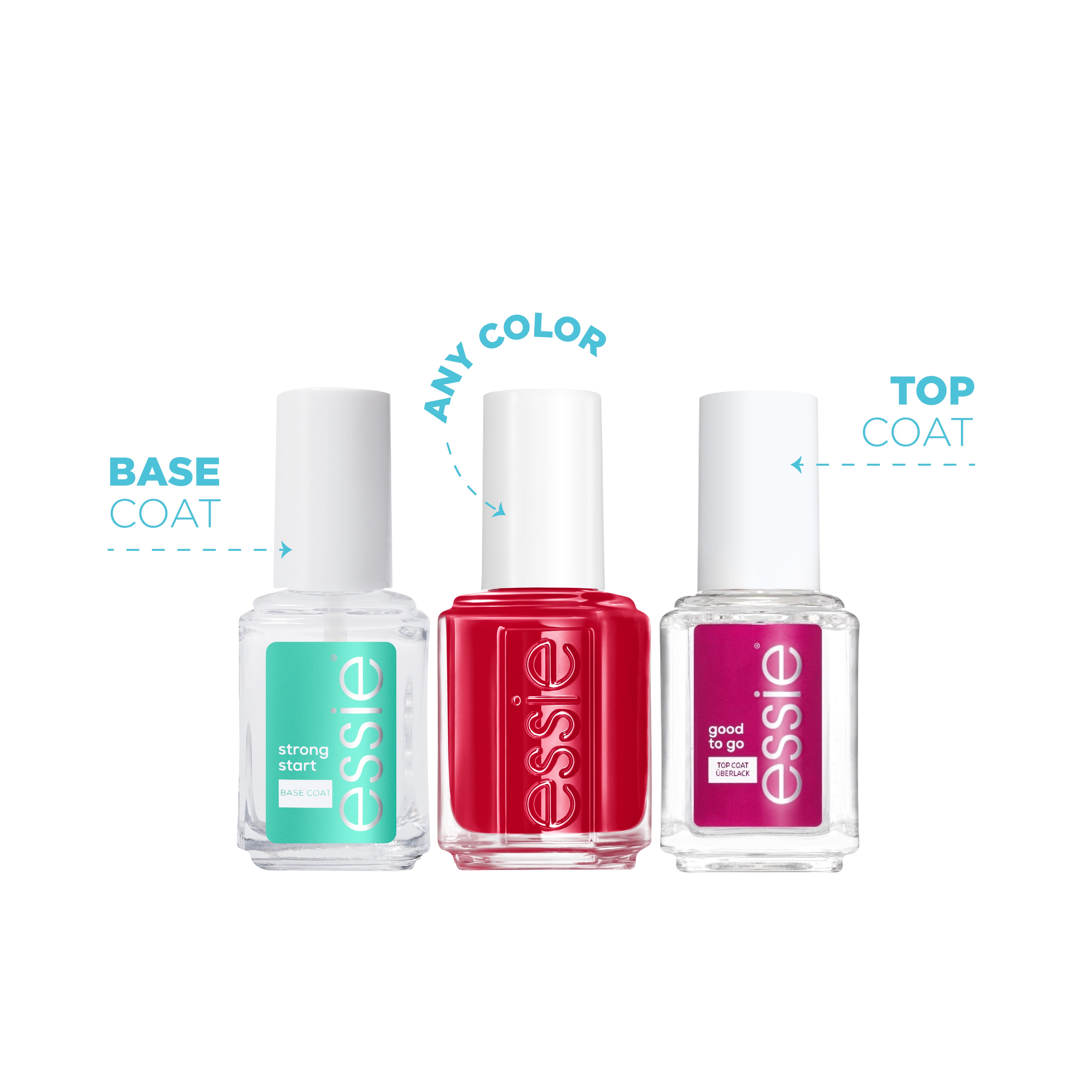 Essie Color + Base Coat + Top Coat At 30% OFF