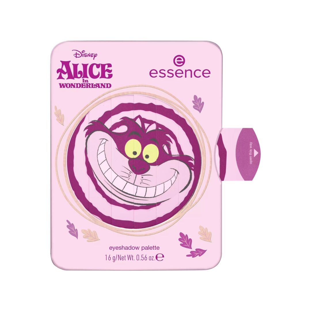 Essence Disney Alice eyeshadow palette 12 shades nude shimmer matte glitter