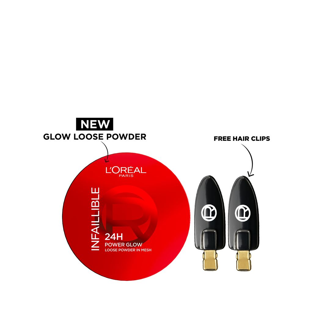L’Oreal Infaillible 24H glow loose powder with free black hair pins pore blurring radiant finish