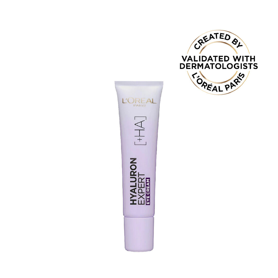 L’Oréal Hyaluron Expert eye cream with hyaluronic acid for hydration and fine lines around eyes

