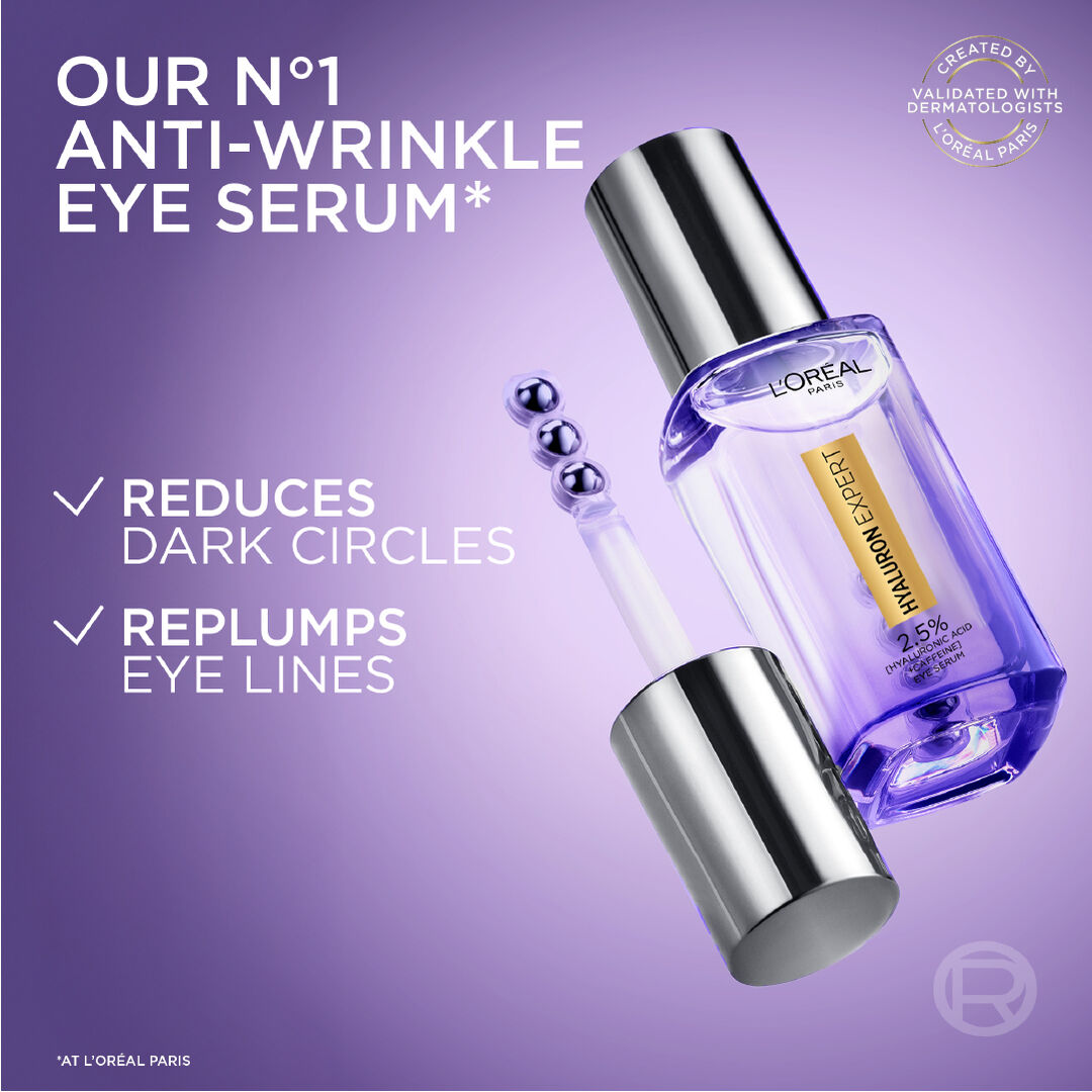 L’Oréal Hyaluron Expert eye serum 20ml with caffeine hyaluronic acid for dark circles and puffiness