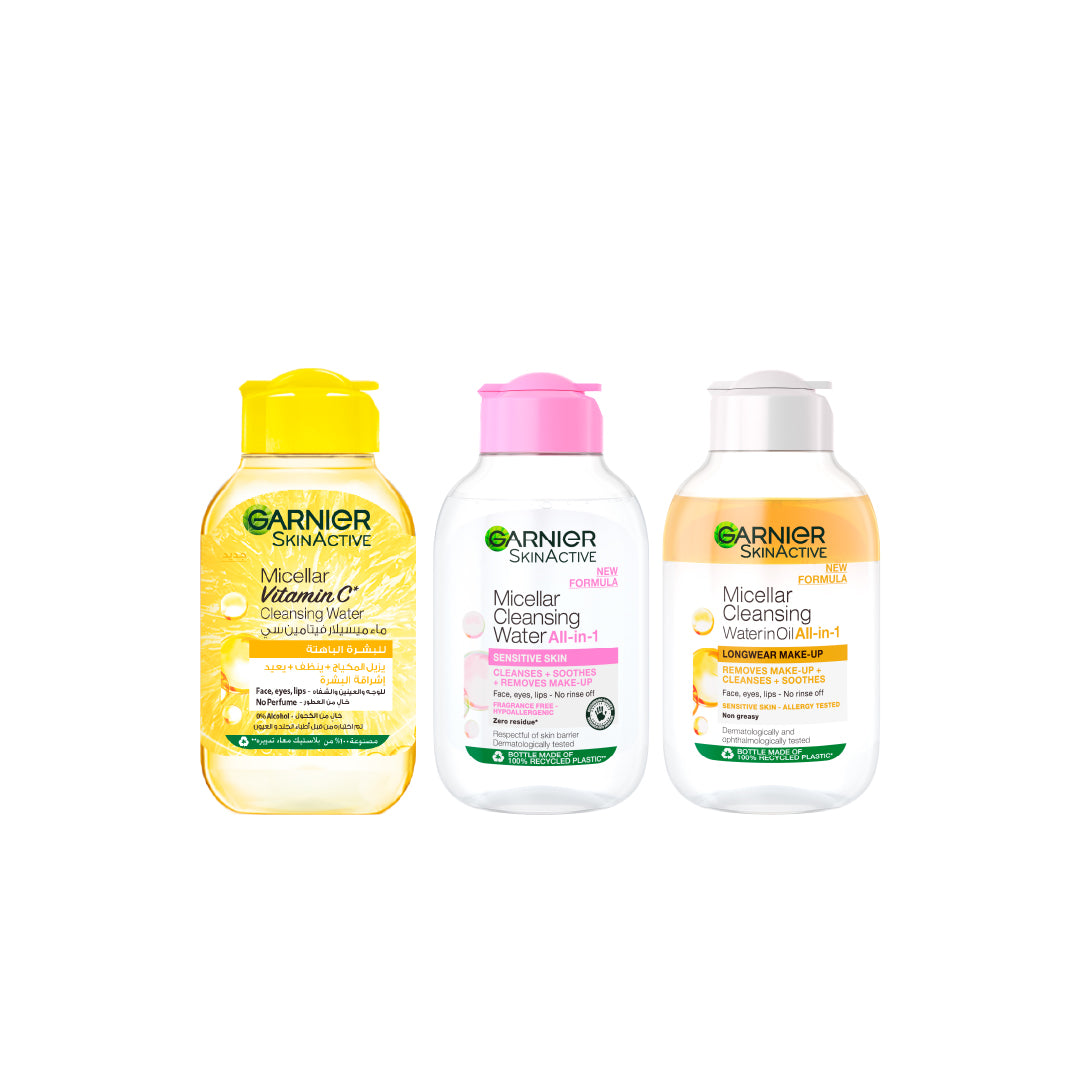 Micellar Cleansing Water + Micellar Cleansing Water In Oil + Micellar Vitamin C Cleansing Water