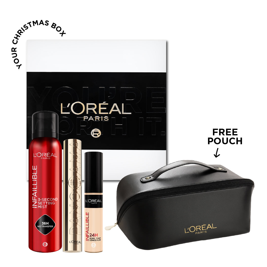Infaillible 3-Second setting mist spray + Infaillible Full Wear Waterproof Concealer + Panorama Mascara + FREE Gift Box And Pouch at 25% OFF