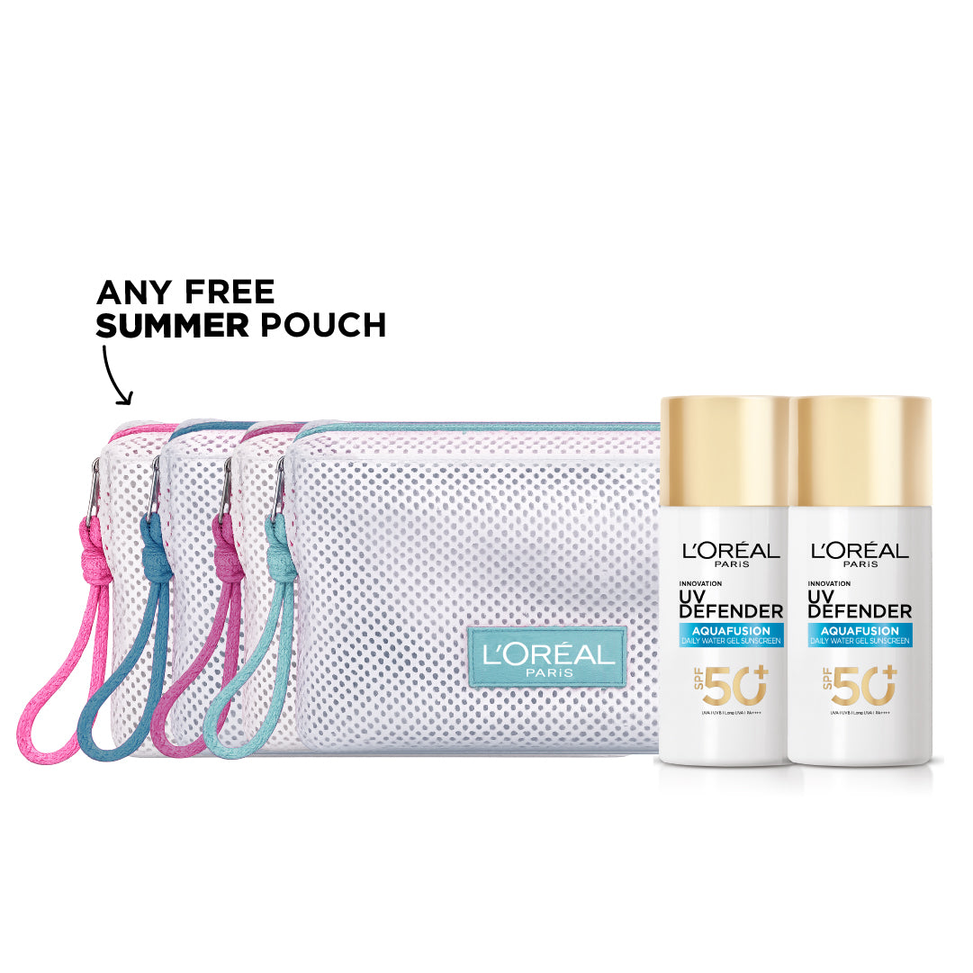 2x Aquafusion Daily Water Gel Sunscreen + FREE Summer Pouch At 20% OFF