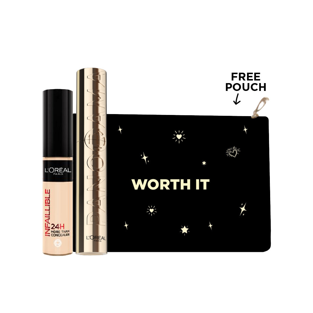 Panorama Mascara + Full Wear Waterproof Concealer + FREE Worth It Pouch At 20% OFF