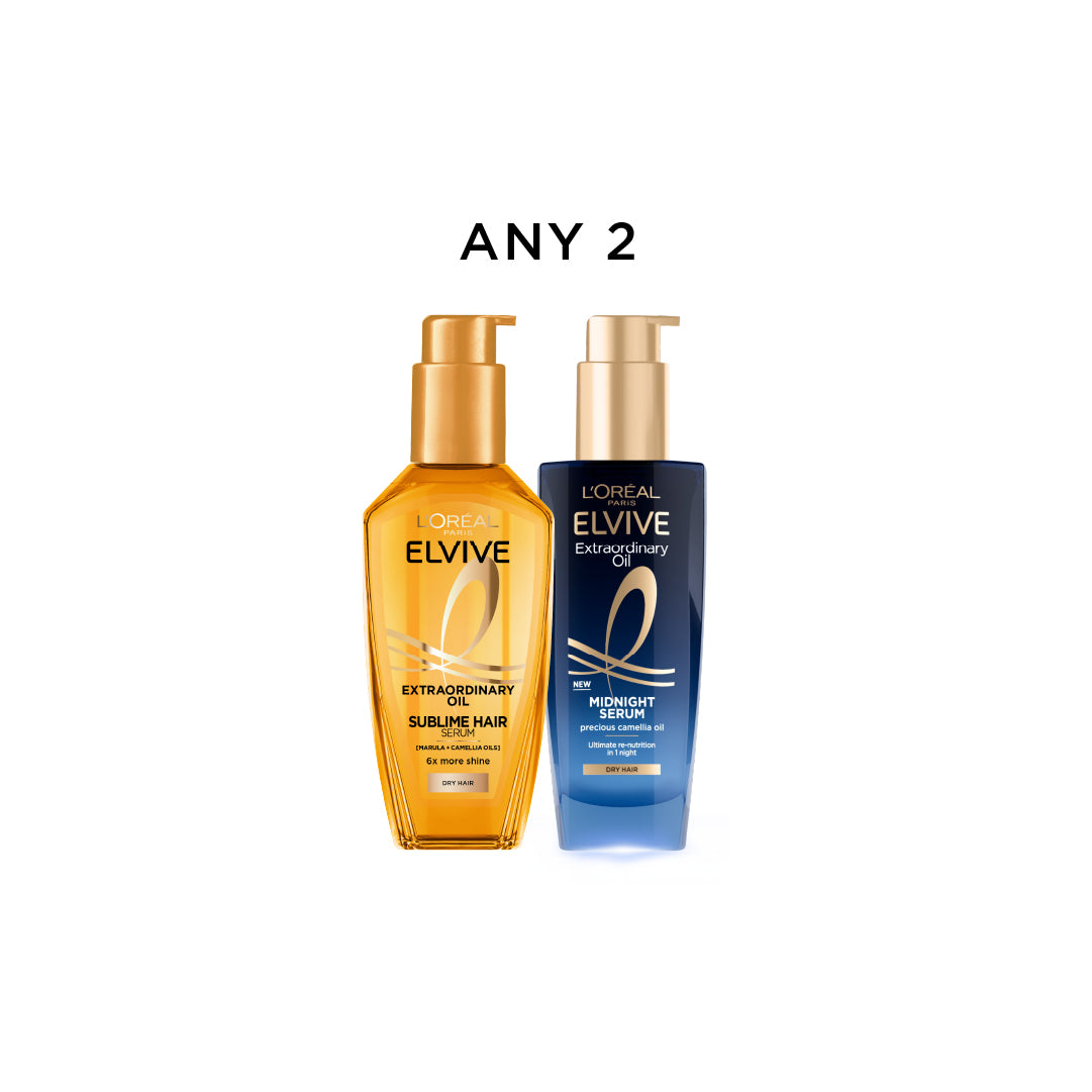 Elvive Extraordinary Oil Midnight Serum 100 ML + Hair Oil 100 ML At 25% OFF