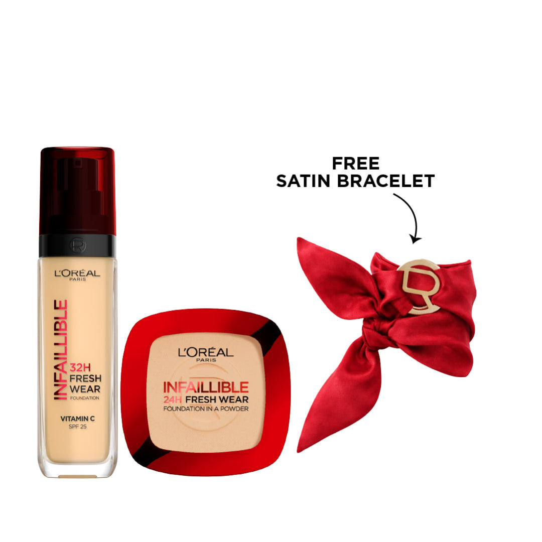 Infaillible Liquid Foundation + Powder + FREE Satin Bracelet At 25% OFF